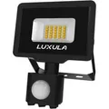 LUXULA LED Fluter mit Bewegungsmelder 20W Strahler 3000K Warmweiß 2000lm Außenstrahler Schwarz IP65