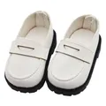Puppen Schuhe Mokassins Slipper weiß für 30 bis 38 cm Puppen, Nr. 2501