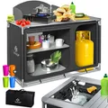 KESSER Campingschrank, Campingküche mit Aluminiumgestell, inkl.Tragetasche , Kocherschrank für Camping , Campingmöbel , Outdoor