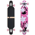 Flex1 bis 122kg - Camber Longboard (Flex1 bis 122kg, pink Flower - Ahornholz)
