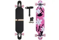 FunTomia Longboard Longboard in 3 Flex Stufen Camber Ahornholz + T-Tool mit LED Rollen, Camber Twin Tip