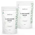 Nutri + L-Arginin Base Pulver 1 kg - hochdosiert, vegan + neutral - pflanzlich durch Fermentation - reines L-Arginine Powder 1000 g - Premiumqualität