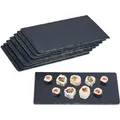 Relaxdays Schieferplatte 8er Set Schiefer Anthrazit Beschriftbar Rutschfest 26 cm x 16 cm 5,92 kg