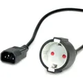 Value Netzkabel, C14-Stecker auf Schutzkontakt-Buchse, schwarz, 0,3 m (0.30 m) (19.99.1117)