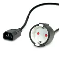 VALUE Netzkabel, C14-Stecker auf Schutzkontakt-Buchse, schwarz, 0,3 m