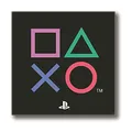PlayStation Quadratischer Teppich – Controller Icons Design – Offizielles Sony-Produkt – Schlafzimmerteppich, Schwarz, 80 x 80 cm