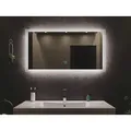 Mid.you Badezimmerspiegel, Glas, rechteckig, 100x53x3.2 cm, waagrecht montierbar, Badezimmer, Badezimmerspiegel, Beleuchtete Spiegel