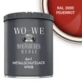 Metallschutzlack 4in1 Metalllack Metallfarbe Metallschutzfarbe W908 Feuerrot - 750ml