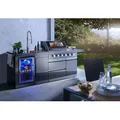 BUSCHBECK Outdoorküche Cambridge, schwarz lackierter Edelstahl, B262 x T60 x H119 cm, XL-Gasgrill mit Backburner und Sizzle Zone