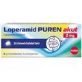 Loperamid PUREN akut 6 Schmelztabletten - schnelle Hilfe bei akutem Durchfall, schnelle Wirkung, gut verträglich, praktisches Format, einfache Anwendung