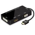 ConnBull HDMI auf VGA DVI Adapter Converter 1080P Synchronanzeige zu VGA Audio 4 in 1 Videokonverter