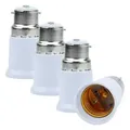 Intirilife B22 auf E27 Lampensockel Adapter in WEISS – 4x Lampenadapter zum Umformatieren von B22 auf E27 – 4er Set Konverter für Lampenfassung f