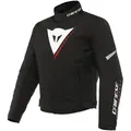Dainese Veloce D-Dry Motorrad Textiljacke, schwarz-weiss-rot, Größe 46 für Männer