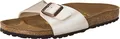 Birkenstock Unisex Madrid Birko-Flor Pantoletten Narrow Fit, Elfenbein (Graceful Pearl White), 38 EU