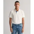 Gant für Herren. 2062026 Off-white Poloshirt aus Kontrast-Piqué (M), Weiß, Lässig, Baumwolle, Klassisch, Kurzarm
