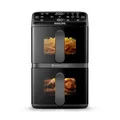 Philips Airfryer 4000 Series Stacked Dual Basket, Gestapelte Heißluftfritteuse 2 Kammern, 10L, RapidAir Technologie, 45% weniger Platzbedarf, PFAS-freie Keramikbeschichtung, Sichtfenster (NA460/00)