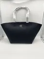 Calvin Klein Jeans Metal Accent Tote Bag Shopper Handtasche schwarz - Neu