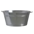 Zinkwanne silber Ø51x25cm Pflanzkasten Blumentopf Pflanzen Garten Terrasse TOP