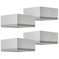 SO-TECH® Möbelfuß 4er Set MOTEL 65 x 65 mm Höhe: 25-35 mm, Höhe 30 mm, Silberoptik silberfarben 3 cm