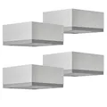 SOTECH 4er Set Möbelfüße Motel 65 x 65 mm Höhe 30 mm Silberoptik eloxiert Gleitfuß aus Aluminium
