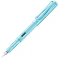 Lamy safari aquasky Füller - Füllhalter mit ergonomischem Griff & polierter Stahlfeder in Strichbreite EF – robuster ASA-Kunststoff - inkl. Tintenpatrone T 10 blau - Rechtshänder