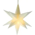 3d Weihnachtsstern 10 Cm Warm Weiß Beleuchtet Mit Timer - Weiß - Led Fenster Deko Leuchtstern Batterie Betrieben Für Innen Und Außen