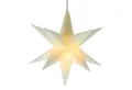 Spetebo Dekostern Outdoor Weihnachts Leuchtstern 3D 12 cm mit Timer - weiß, 1 St., Fenster Deko Stern Batterie betrieben