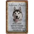 Roomando Metallschild Blechschild Spruch 20x30cm Siberian Husky Hund 20x30