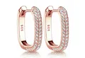 Materia Paar Creolen Klapp-Creolen Rosegold mit Zirkonia eckig SO-482, 925 Sterling Silber, rosevergoldet