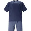 hajo Herren Schlafanzug, kurz - Premium Cotton, Shorty, Kurzarm, Rundhals Blau 2XL