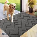 Fußmatte Grau 60x90cm Rutschfest Waschbar Innen Außen