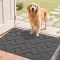 Biscpro Fußmatte Grau 60x90cm Innen Außen Wasserdicht Rutschfest