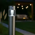 MeLiTec Solar Gartenleuchte mit Bewegungsmelder & Dämmerungssensor – Edelstahl Wegeleuchte, Außen, IP44 – Solarlampe für Garten, Wege & Einfahrt – kaltweiß – energiesparend, automatisch