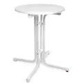 Beautissu  Bistrotisch, Weiß, Metall, Rund,Rund, C-Form, 60x70x60 cm, Esszimmer, Tische, Stehtische