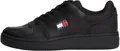 TOMMY JEANS Herren Cupsole Sneaker TJM Retro Basket Low Top, Schwarz (Black), 44