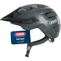 ABUS MTB-Helm MoTrip - robuster Fahrradhelm mit höhenverstellbarem Schirm für Mountainbiker - individuelle Passform - Unisex - Grau Glänzend, S