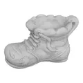 gartendekoparadies.de Schuh als Kräutertopf oder Pflanzschale Pflanzgefäß aus Steinguss, H. 22 cm, 2 Liter, 12 kg, Grau, frostsicher für Außenbereich