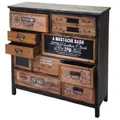 Mendler Apotheker-Schrank HWC-A43, Kommode, Tanne Holz massiv Vintage Shabby-Look 90x90x32cm ~ Variantenange 64315