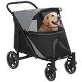 Hundewagen, Hundebuggy mit Kissen, faltbarer Hundetrolley, Katzenbuggy, Grau