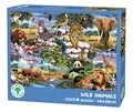 Mr. Broccoli Wildlife Dschungel Puzzle, 1000 Teile, 68 x 48 cm, Wildtiere in der Savanne, Collage aus Tieren, FSC®-zertifizierter Karton