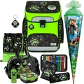 Space Robot - Pixel - EasyFit Glow Schulranzen-Set 9tlg.mit Tüte und Sporttasche
