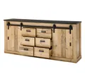 Lomadox Sideboard SHELTON-61, in Old Style hell Nb. mit anthrazit, B/H/T: ca. 201/91/43 cm