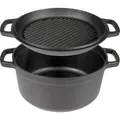 Browin 330527 Gusseisentopf mit Pfanne, 3,5 L / Schmortopf mit Grillpfanne