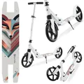 HyperMotion Doppelrad-Scooter für Jugend und Erwachsene, mit Stoßdämpfer, bis 100kg, Verstellbarer Lenker 85-95cm, Anti-Rutsch-Deck, Stabil, ABEC-7 Lager, Faltbar, Winterfuchs