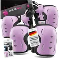SKATEWIZ Protektoren-Set Schoner Inliner Geschenke für Kinder Knieschoner Erwachsene (Schützer Set Inliner skates Kinder und Rollschuhe, 6-tlg., Knieschoner Kinder - Inliner Schoner Erwachsene Schützer Inliner), Skateboard Schutzausrüstung Schlittschuhe Schoner schwarz L - Jugendliche & Erwachsene