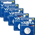 Varta CR2450 Lithium Knopfzelle 3V Batterie 5er Verpackung