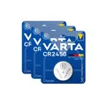 3x 1er Blister Varta CR 2450 Lithium Knopfzelle Batterie CR2450 3V