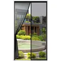 VERDICKTER Fliegengitter Tür Magnet 90x210cm Schwarz Automatisch Schließen