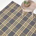 Homescapes Teppich Douglas mit traditionellem Tartan-Muster aus Schottland, Rutschfester Wollteppich 120 x 170 cm, grau-gelb Schottenkaro