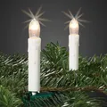 Lichterkette Kerzen innen, 10 Lichter, Lichtlänge 360cm, Schaft weiß, Stecker
